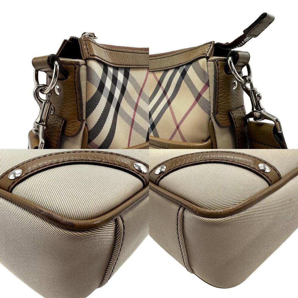 Burberry shoulder Khaki canvas leather Beige Green Tan bag - Picture 3 of 4